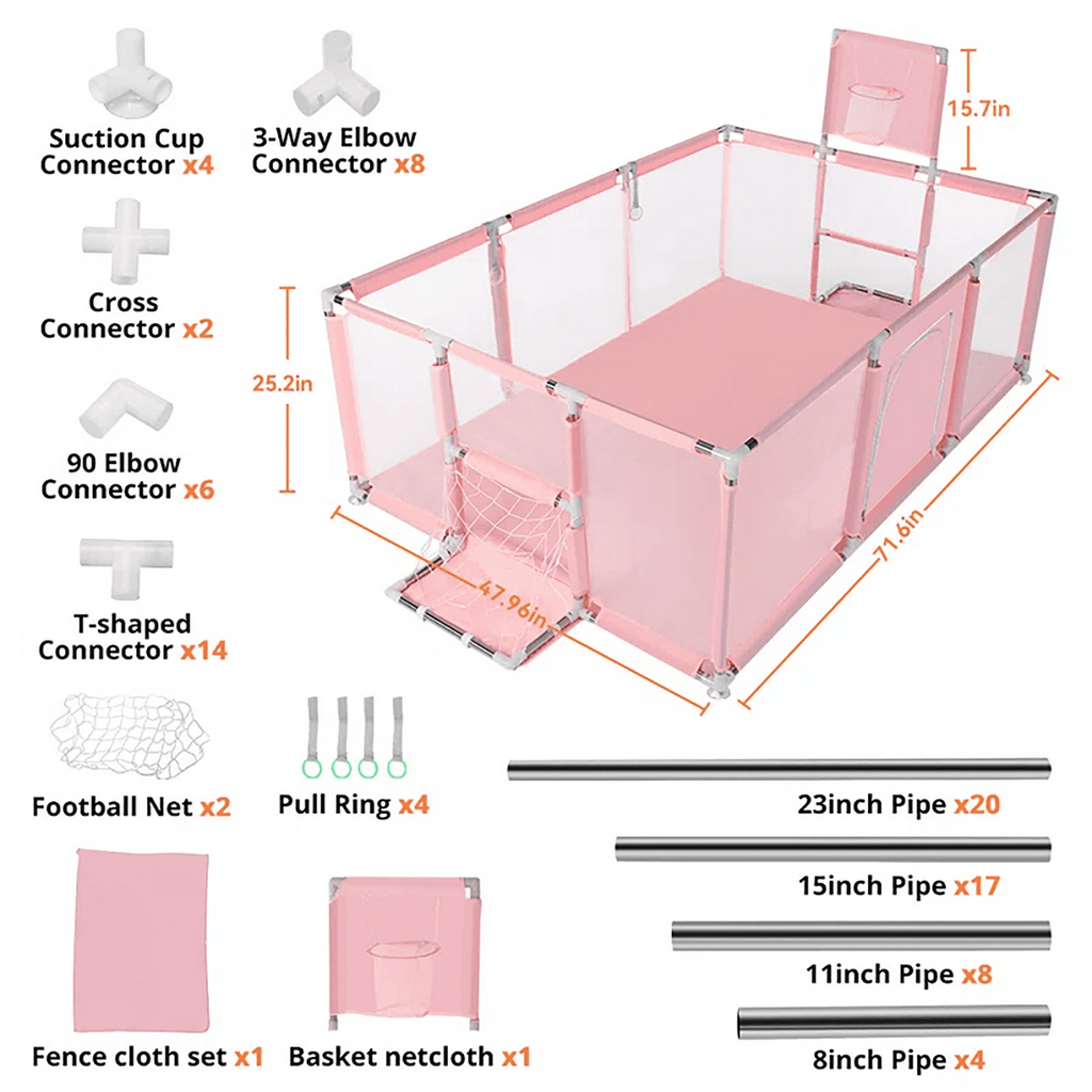 HioHa Extra Large Baby Playpen, Big Play Pens for Babies and Toddlers, Gap-Free, Climb-Proof Baby Playards for Indoor Fun, Baby Gate Playpen with Zippered Door and Storage Bag