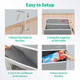 HioHa Over the Door Organizer, 4-Tier Hanging Closet Bathroom Storage with 6 Mesh Side Pockets, Wall Mount Toy Stuffed Animal Storage for Baby Essentials, Nursery, Bedroom, Bathroom, Dorm