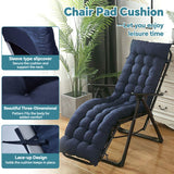 HioHa Chaise Lounge Cushion, 67x20x3 inch Rocking Chair Cushion with Ties and Top Cover, Patio Swing Bench Cushion Sofa Mat for Outdoor Indoor Furniture(Blue)