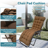 HioHa Chaise Lounge Cushion, 67x20x3 inch Rocking Chair Cushion with Ties and Top Cover, Patio Swing Bench Cushion Sofa Mat for Outdoor Indoor Furniture(Brown)