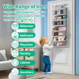 HioHa Over the Door Organizer, 4-Tier Hanging Closet Bathroom Storage with 6 Mesh Side Pockets, Wall Mount Toy Stuffed Animal Storage for Baby Essentials, Nursery,Bedroom, Bathroom, Dorm