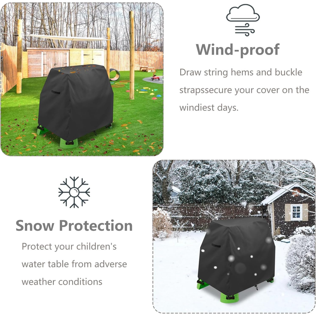 LCGOD Kids Water Table Cover, Heavy Duty Outdoor Play Table Cover, Waterproof Dustproof Anti-UV Patio Toys Cover, Fit Step2 Rain Showers Splash Pond Water Table, Cover Only