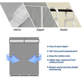 HioHa Portable Closet, Wardrobe Closet Storage with Thickened Steel Pipe, Clothes Storage Organizer with Waterproof Cover for Bedroom, 67x41x18 Inch(Coffee)