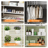 HioHa Coat and Shoe Rack, Hall Tree for Entryway with 4-Tier Storage Shelves,Storage Organizer with 8 Hooks for Bedroom, Hallway, Office, White