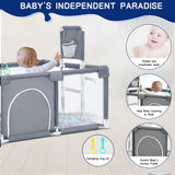 HioHa Baby Playpen, Portable Play Yard Baby Fences with Storage Bag for Infant Toddler(SWBP6)