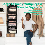 HioHa Over the Door Organizer, 4-Tier Hanging Closet Bathroom Storage with 6 Mesh Side Pockets, Wall Mount Toy Stuffed Animal Storage for Baby Essentials, Nursery, Bedroom, Bathroom, Dorm