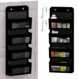 HioHa Over the Door Organizer, 4-Tier Hanging Closet Bathroom Storage with 6 Mesh Side Pockets, Wall Mount Toy Stuffed Animal Storage for Baby Essentials, Nursery, Bedroom, Bathroom, Dorm