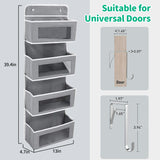 HioHa Over the Door Organizer, 4-Tier Hanging Closet Bathroom Storage with 6 Mesh Side Pockets, Wall Mount Toy Stuffed Animal Storage for Baby Essentials, Nursery,Bedroom, Bathroom, Dorm