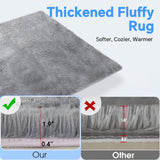 HioHa Area Rugs ,9ft x 6ft Shaggy Area Rugs for Living Room Bedroom，Soft Fluffy Rugs& Plush Decorative Rug for Indoor Home Floor Carpet Mat Light Gray
