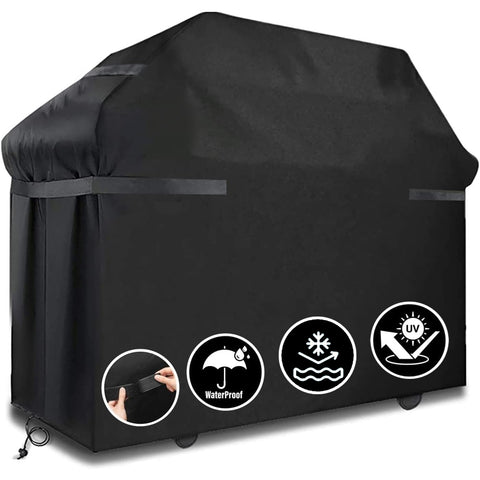 LCGOD Grill Cover, Heavy Duty BBQ Gas Grill Cover with Adjustable Straps, 58 inch All Weather Protection for Weber BBO, Char Broil, Gas Grill