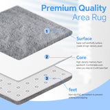 HioHa Area Rugs ,9ft x 6ft Shaggy Area Rugs for Living Room Bedroom，Soft Fluffy Rugs& Plush Decorative Rug for Indoor Home Floor Carpet Mat Light Gray