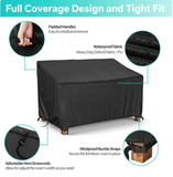 LCGOD Patio Sofa Cover Waterproof, 3-Seater Deep Lounge Loveseat Cover, Lawn Patio Furniture Cover, Heavy Duty Outdoor Couch Cover with Handle, 80" W x 37" D x 30" H