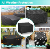 LCGOD Patio Sofa Cover Waterproof, 3-Seater Deep Lounge Loveseat Cover, Lawn Patio Furniture Cover, Heavy Duty Outdoor Couch Cover with Handle, 80" W x 37" D x 30" H