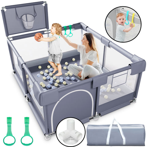 HioHa Baby Playpen, Portable Play Yard Baby Fences with Storage Bag for Infant Toddler(SWBP6)