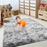 HioHa Area Rugs ,9ft x 6ft Shaggy Area Rugs for Living Room Bedroom，Soft Fluffy Rugs& Plush Decorative Rug for Indoor Home Floor Carpet Mat Light Gray