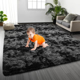 HioHa Area Rugs ,5ftx8ft Shaggy Area Rugs for Living Room Bedroom，Soft Fluffy Rugs& Plush Decorative Rug for Indoor Home Floor Carpet Mat Dark Gray