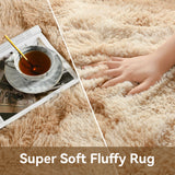 HioHa Area Rugs ,5ftx8ft Shaggy Area Rugs for Living Room Bedroom，Soft Fluffy Rugs& Plush Decorative Rug for Indoor Home Floor Carpet Mat Khaki