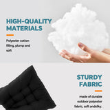 HioHa Rocking Chair Cushion, 49x19x3 inch Lounge Chaise Chair Cushion with Ties, Thickened Recliner Cushion Double-Sided Foldable(Black)