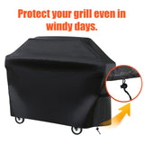 LCGOD Grill Cover, Heavy Duty BBQ Gas Grill Cover with Adjustable Straps, 58 inch All Weather Protection for Weber BBO, Char Broil, Gas Grill