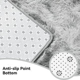 HioHa Area Rugs ,9ft x 6ft Shaggy Area Rugs for Living Room Bedroom，Soft Fluffy Rugs& Plush Decorative Rug for Indoor Home Floor Carpet Mat Light Gray