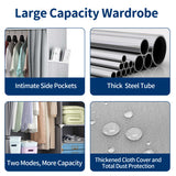 HioHa Portable Closet Storage Organizer Clothes Wardrobe Shoe Clothing Rack Shelf Dustproof Non-woven Fabric,Quick and Easy to Assemble 42inch