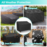 LCGOD Patio Sofa Cover Waterproof, Outdoor 2-Seater Loveseat Cover, Lawn Patio Furniture Cover, Heavy Duty Outdoor Couch Cover with Handle, 54" W x 37" D x 35" H