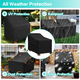LCGOD Patio Chair Covers, Outdoor Lawn Furniture Covers 100% Waterproof, Lounge Deep Seat Large Cover with 600D Heavy Duty Oxford Cloth, 30" W x 37" D x 31" H（2PCS）