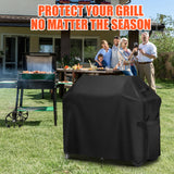 LCGOD Grill Cover, Heavy Duty BBQ Gas Grill Cover with Adjustable Straps, 58 inch All Weather Protection for Weber BBO, Char Broil, Gas Grill