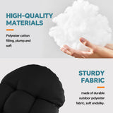 HioHa Adirondack Chair Cushion, Patio Chair Cushion with Ties 49x20x4.8 Inch, Indoor/Outdoor Rocking Chair Cushion with Sunproof Waterproof and Fade-Resistant(Black, 2pcs)
