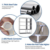 HioHa Wardrobe Closet, Portable Closet with Thickened Steel Pipe Steel Pipe, Clothes Storage Organizer with 3 Hanging Rods and 6 Storage Shelves and Side Pockets