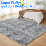 HioHa Area Rugs ,9ft x 6ft Shaggy Area Rugs for Living Room Bedroom，Soft Fluffy Rugs& Plush Decorative Rug for Indoor Home Floor Carpet Mat Light Gray