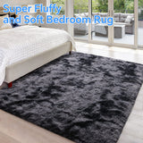 HioHa Area Rugs ,5ftx8ft Shaggy Area Rugs for Living Room Bedroom，Soft Fluffy Rugs& Plush Decorative Rug for Indoor Home Floor Carpet Mat Dark Gray