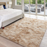 HioHa Area Rugs ,5ftx8ft Shaggy Area Rugs for Living Room Bedroom，Soft Fluffy Rugs& Plush Decorative Rug for Indoor Home Floor Carpet Mat Khaki