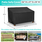 LCGOD Patio Sofa Cover Waterproof, Outdoor 2-Seater Loveseat Cover, Lawn Patio Furniture Cover, Heavy Duty Outdoor Couch Cover with Handle, 54" W x 37" D x 35" H