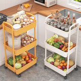 HioHa Rolling Utility Cart, 3-Tier Storage Cart Movably with Drawer & Metal Wheels, Multifunctional Storage Organizer Shelves with Handle for Kitchen Bathroom Living Room Office