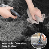 HioHa Area Rugs ,5ftx8ft Shaggy Area Rugs for Living Room Bedroom，Soft Fluffy Rugs& Plush Decorative Rug for Indoor Home Floor Carpet Mat Dark Gray