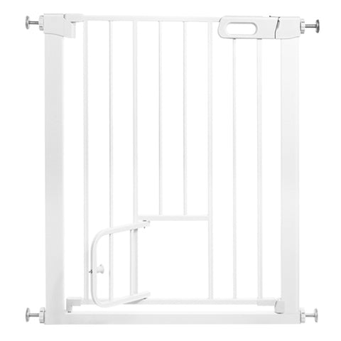 HioHa Baby Safety Gate, Extra Wide Dog Gate with Cat Door from 29.5in to 48.8in, Auto Close Easy Walk Thru Pet Gate, Pressure Mounted & Dual-Lock Design for Stairs, Doorway, House
